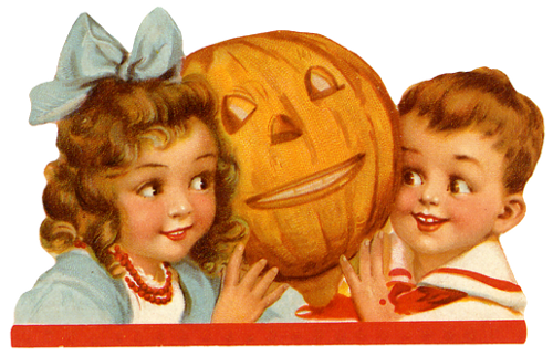 Kids with a pumpkin