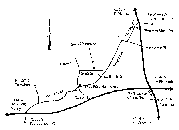 Map to Soule Homestead